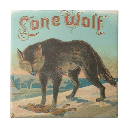 Einsamer Wolf Fliese (Vorderseite)