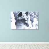 Einsamer Wolf im Schnee Leinwanddruck (Insitu (Holzboden))