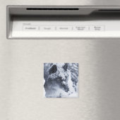 Einsamer Wolf im Schnee Magnet (In Situ (Geschirrspüler))