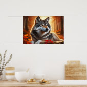 Einsamer Wolf im Wald: Einsamkeit mitten in der Na Poster (Küche)