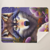 Einsamer Wolf in der Nacht Sherpadecke (Vorderseite (Horizontal))