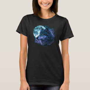 Einsamer Wolf Mond Heulendes Wolfsrudel Leitwölfe  T-Shirt