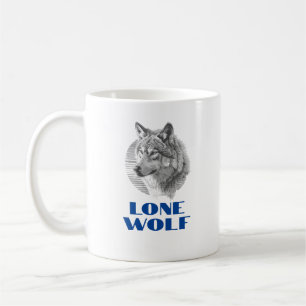 "Einsamer Wolf" oder Ihre Nachricht, Grauer Wolf,  Kaffeetasse