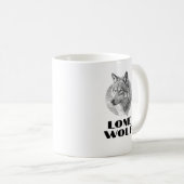 "Einsamer Wolf" oder Ihre Nachricht, Grauer Wolf, Kaffeetasse (VorderseiteRechts)