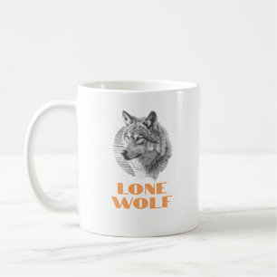 "Einsamer Wolf" oder Ihre Nachricht, Grauer Wolf O Kaffeetasse