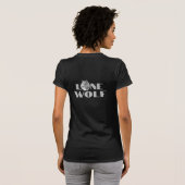 "Einsamer Wolf" oder Ihre Nachricht, großer hellgr T-Shirt (Schwarz voll)