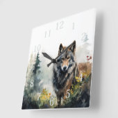 Einsamer Wolf Quadratischer Acryl-Wanduhr Quadratische Wanduhr (Winkel)