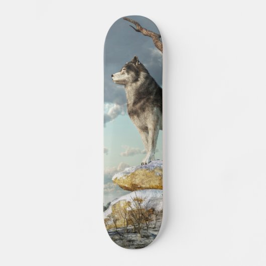Einsamer Wolf Skateboard (Vorderseite)
