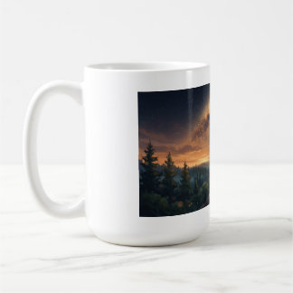 Einsamer Wolf unter dem sternenklaren Milchstraßen Kaffeetasse