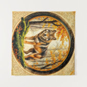 Einsamer Wolf Wandteppich (Vorderseite (Horizontal))