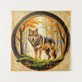 Einsamer Wolf Wandteppich (Vorderseite)