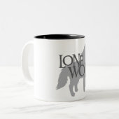 EINSAMER WOLF ZWEIFARBIGE TASSE (Vorderseite Links)