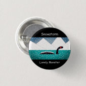 Einsames Monster-Cartoon-Abzeichen (1,25") Button (Vorne & Hinten)