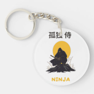 Einsames Ninja-Samurai-Kunst-Design Schlüsselanhänger
