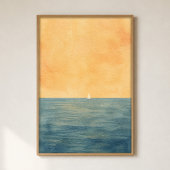 Einsames Segel am Horizont Wasserfarbenposter Poster