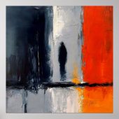 Einsamkeit – Abstrakte Figur in städtischer Stille Poster (Vorne)