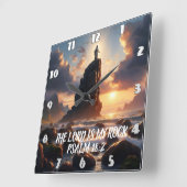 Einsamkeit am Meer DER Herr ist mein Fels Quadratische Wanduhr (Winkel)