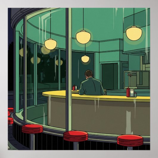 Einsamkeit auf dem Bahnhofsplakat Poster (Vorne)