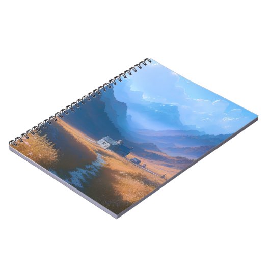 Einsamkeit auf dem Hügel, Haus in den Bergen Notizblock (Linke Seite)