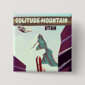 Einsamkeit Berg Utah Vintage Reiseplakat. Button (Vorderseite)