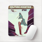 Einsamkeit Berg Utah Vintage Reiseplakat. Mousepad (Mit Mouse)