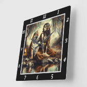 Einsamkeit der Eingeborenen: Schattenwilder Friede Quadratische Wanduhr (Winkel)