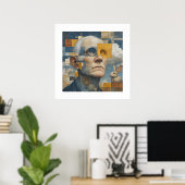 Einsamkeit - ein moderner Blick auf ein kubistisch Poster (Heimbüro)
