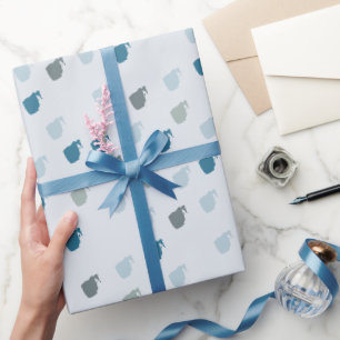 Einsamkeit, elegantes Abstraktes Blau- und Graumus Geschenkpapier