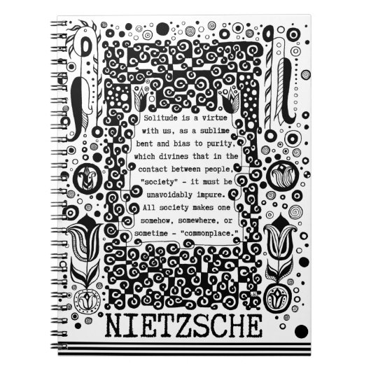 Einsamkeit ist ein Tugendspruch von Nietzsche Notizblock (Vorderseite)