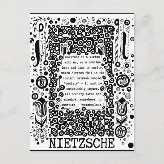 Einsamkeit ist ein Tugendspruch von Nietzsche Postkarte (Vorderseite)