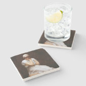 Einsamkeit (von Frederic Leighton) Steinuntersetzer (Seitenansicht)