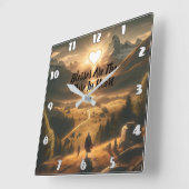 Einsamkeit zwischen den Bergen Quadratische Wanduhr (Winkel)