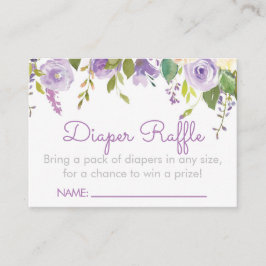 Einsätze für das lila Peonies Diaper-Raffle Begleitkarte