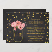 Einsatzpartei Mason Jar Confetti Chalkboard Einladung (Vorne/Hinten)