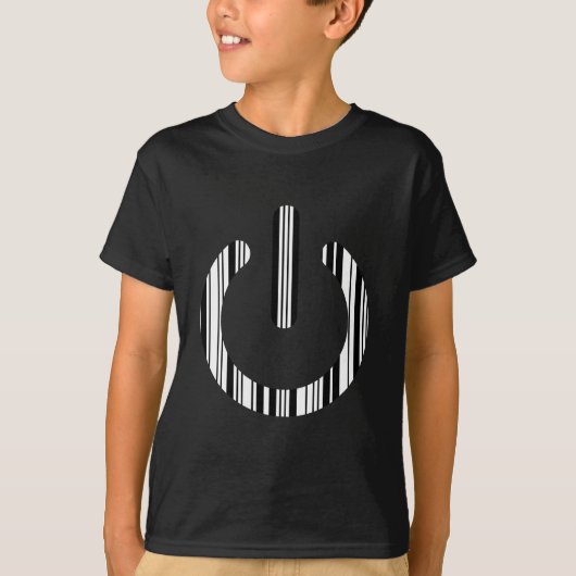 EINSCHALTTASTE BAR CODE Einschaltmuster-Design T-Shirt (Vorderseite)