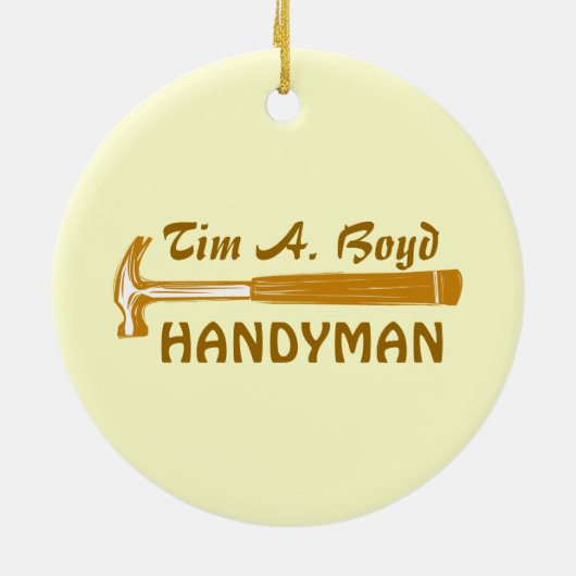 Einschätzung des Vaters Handyman Keramikornament (Hinten)