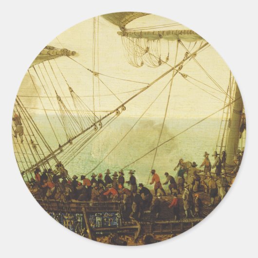 Einschiffung der Elector Palatine Runder Aufkleber (Vorderseite)