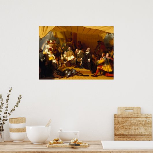 Einschiffung der Pilger durch Robert Walter Weir Poster (Küche)