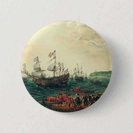 Einschiffung in die Margate der Elector Palatine Button (Vorderseite)