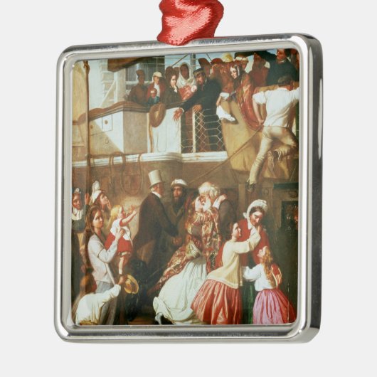 Einschiffungs-Szene Silbernes Ornament (Links)