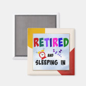 Einschlafen, farbenfrohe Gestaltung Magnet (Vorderseite/Rückseite)