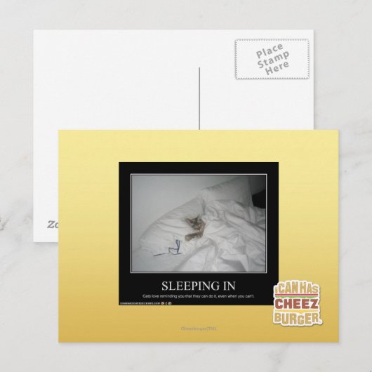 Einschlafen Postkarte (Vorne/Hinten)