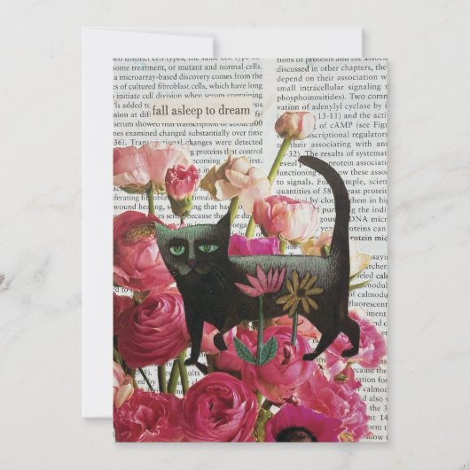 Einschlafen zum Träumen der schwarzen Katze - Hot- Einladung (Vorderseite)