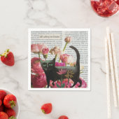 Einschlafen zum Träumen der schwarzen Katze - Hot- Serviette (Beispiel)