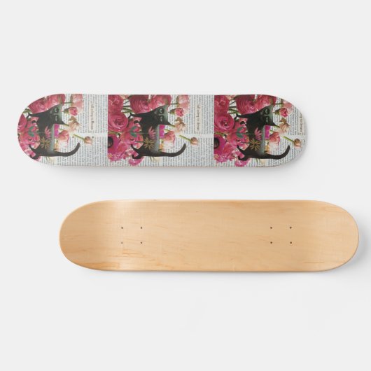 Einschlafen zum Träumen der schwarzen Katze - Hot- Skateboard (Horizontal)