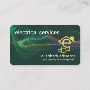 Einschlagende elektrische Blitzkraft versorgt den Visitenkarte