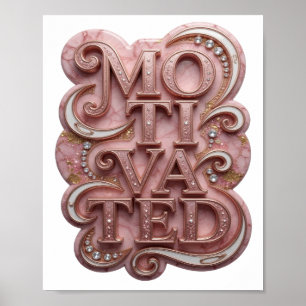 Einschlagendes Rosa MOTIVIERTES Statement-Design Poster