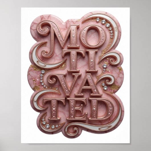 Einschlagendes Rosa MOTIVIERTES Statement-Design Poster (Vorne)