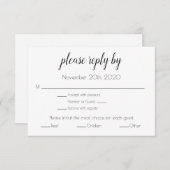 Einschließende RSVP-Karte Einladung (Vorne/Hinten)