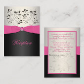 Einschließkarte für Rosa, Schwarz und Silber Empfa Begleitkarte (Vorne/Hinten)